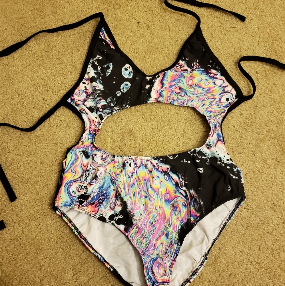 Rave with migente acid bath bodysuit